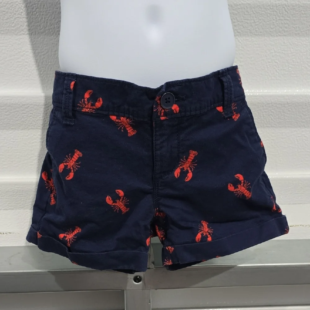 Old Navy Blue and‎ Red Lobster Print Shorts